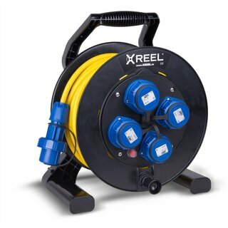 Kabeltrommel XREEL 230V/16A K2 IP68 PVC K35 AT-N07V3V3-F 3x2,5mm gelb druckwasserdicht 25m
