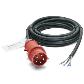 CEE-Anschlusskabel 400V/16A IP44 Gummi H07RN-F 5x1,5 mm mit Stecker/freies Ende 5-polig Phasenwender