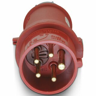 CEE-Verlngerungskabel 400V/16A IP44 PVC K35 AT-N07V3V3-F 5x1,5 mm gelb mit ST/KU 5-polig  Phasenwender